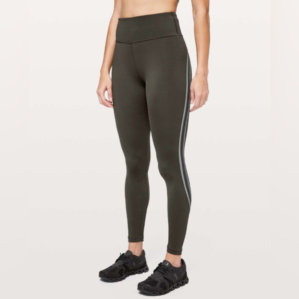 LULULEMON Run Crew HR 28" Leggings Olive 2 XS
